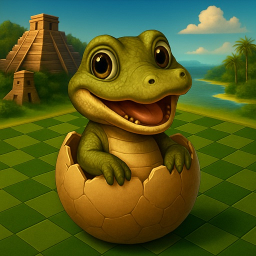 Baby crocodile hatching from an egg